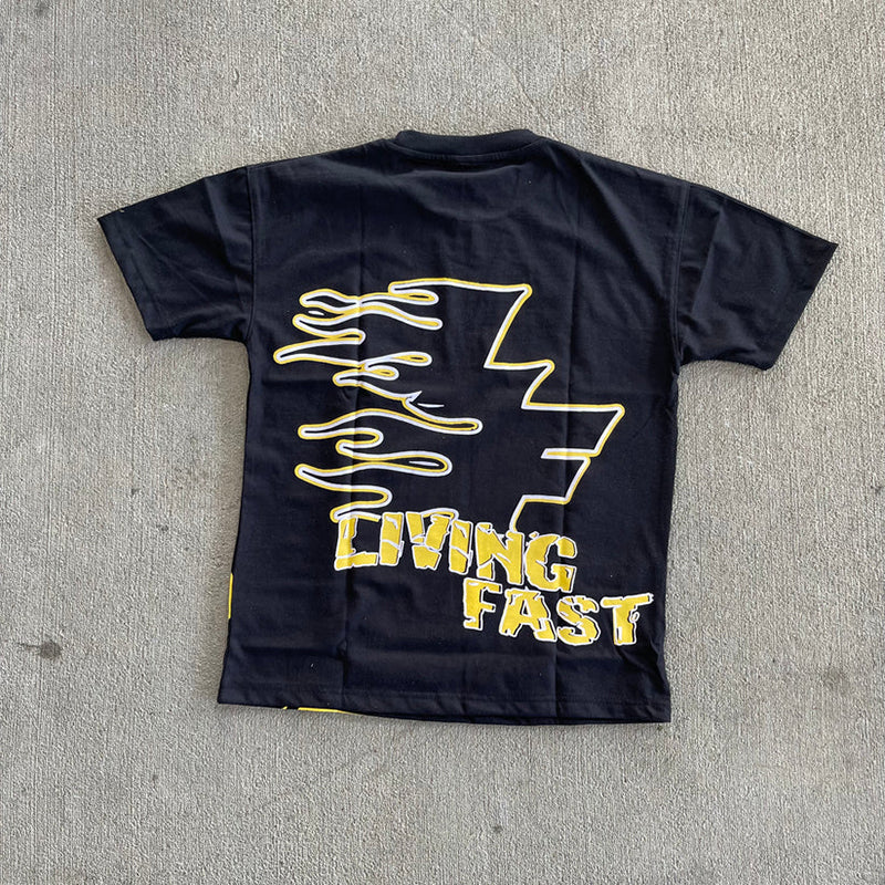 Vintage Living Fast Graphic Cotton Short Sleeve T-Shirt