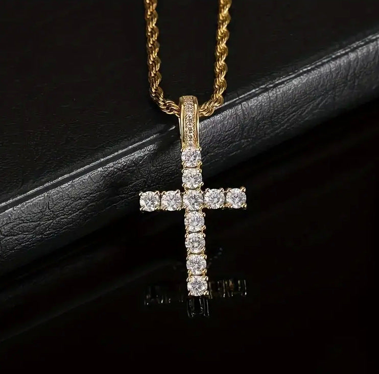 Hip Hop Cross Twist Necklace