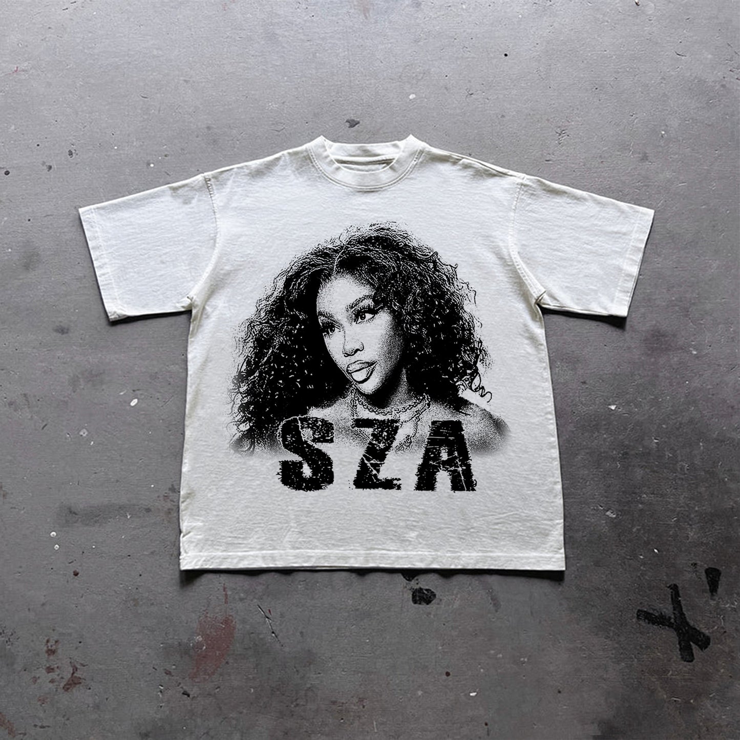 Vercoo Vintage Sza Graphic Print Cotton T-Shirt