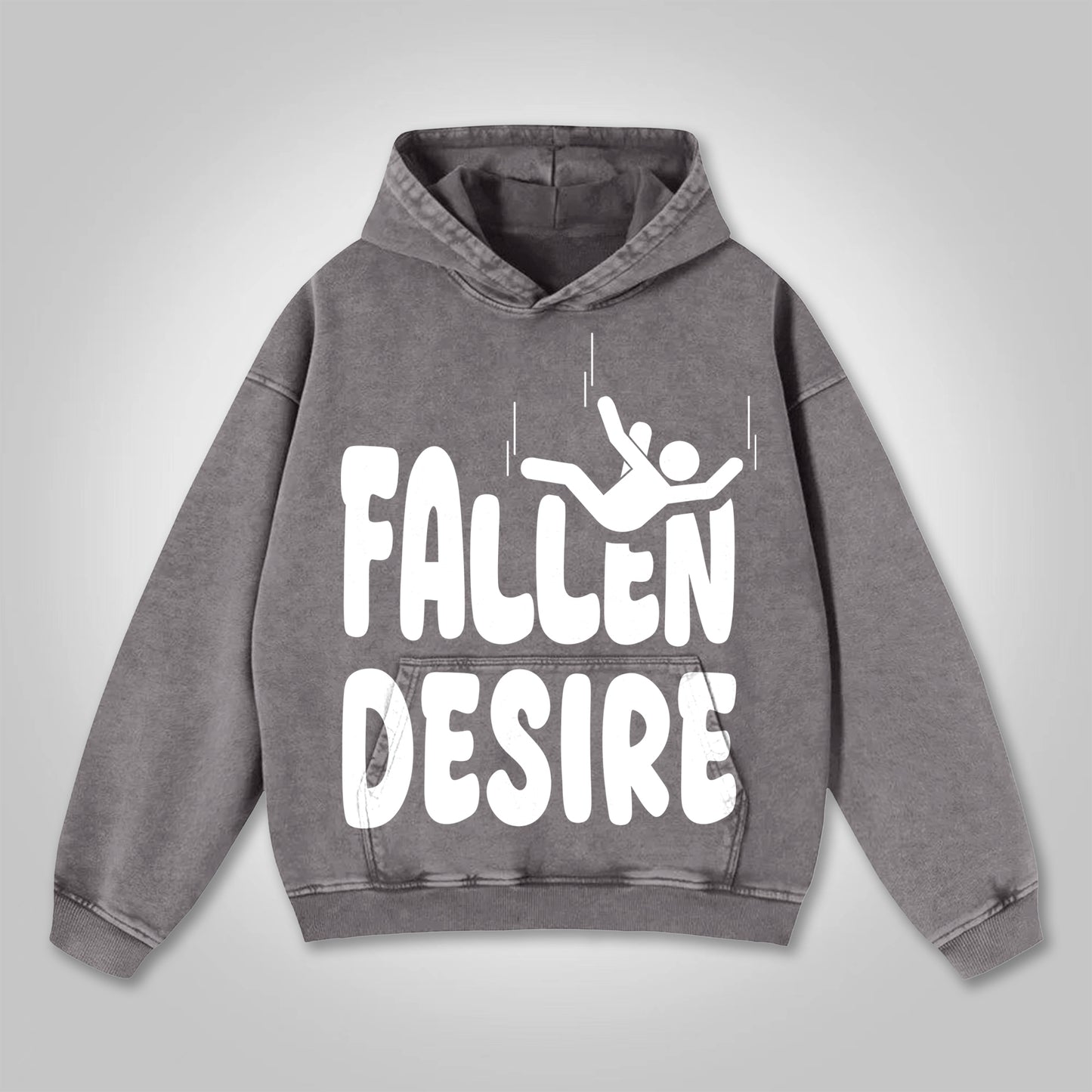 Vercoo We All Fall Desire Fallen Graphics Print Washed Hoodie