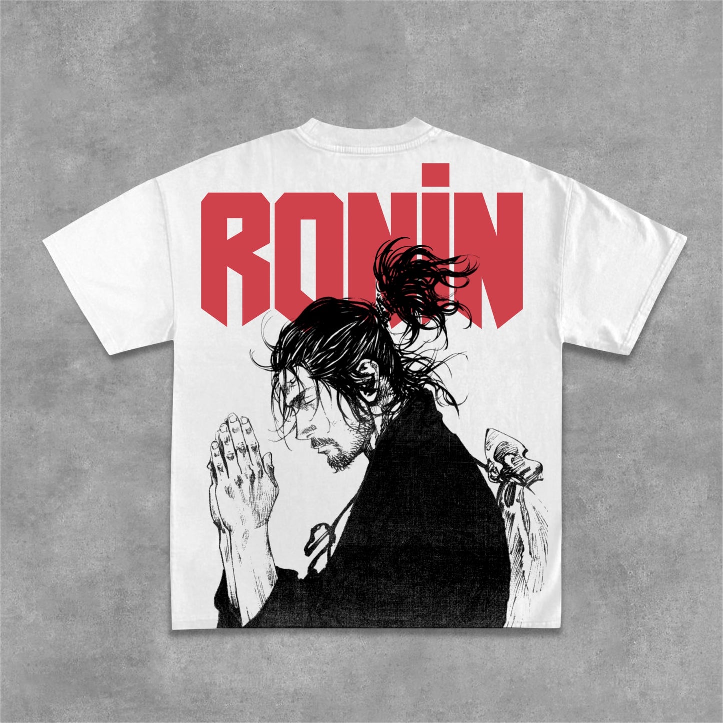 Casual Vagabond-Ronin Pattern Design Cotton T-Shirt