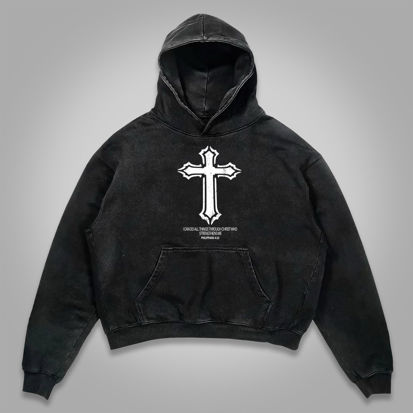 Philippians 4 13 I Can Do All Things Through Christ Who Strengthens Me Graphic Print Hoodie