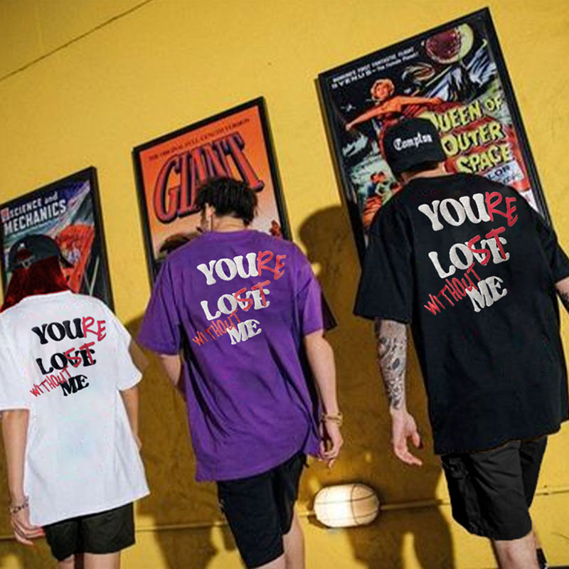 Your Lost Without Me Graphic Print T-Shirt And Shorts Sets