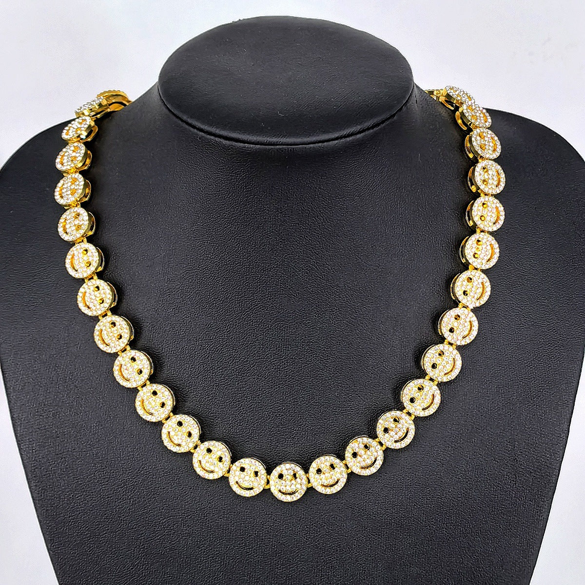 Hip Hop Smiley Face Diamond Necklace