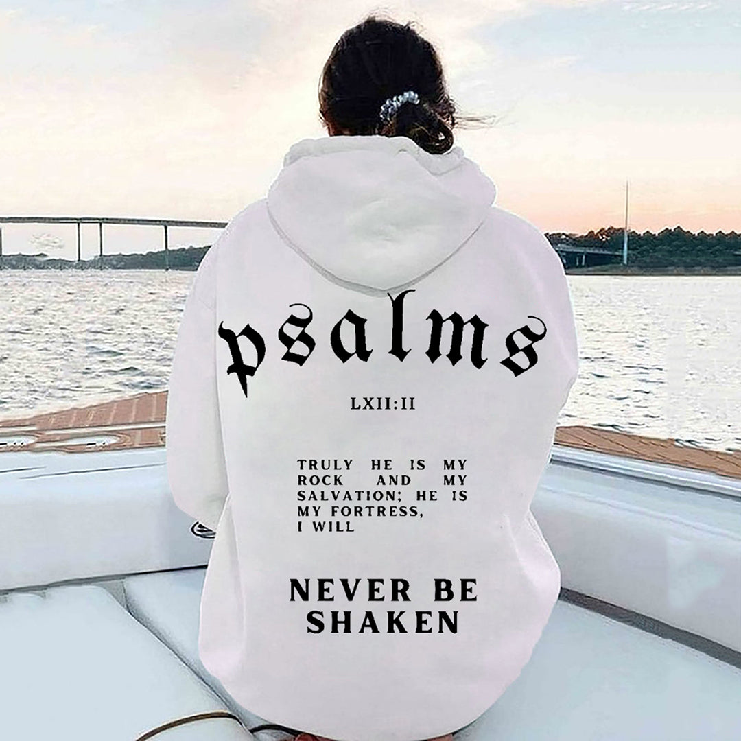 I Will Never Be Shaken Unisex Fleece-Lined Christian Hoodie