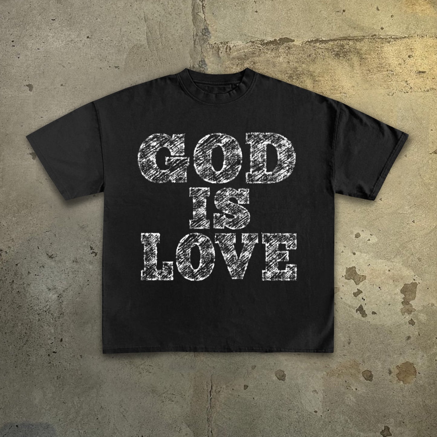 Men's God Is Love - Draft Font Print Cotton Casual T-Shirt