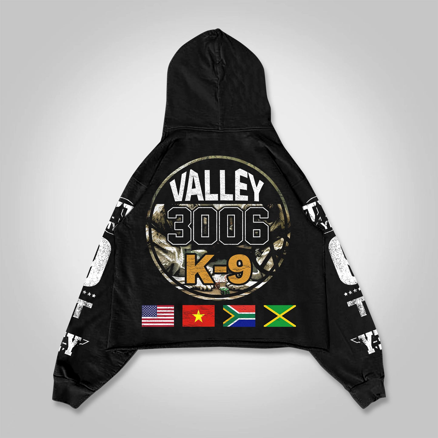 Vercoo Vintage Warzone Valley Dream Graphics Cropped Hoodie