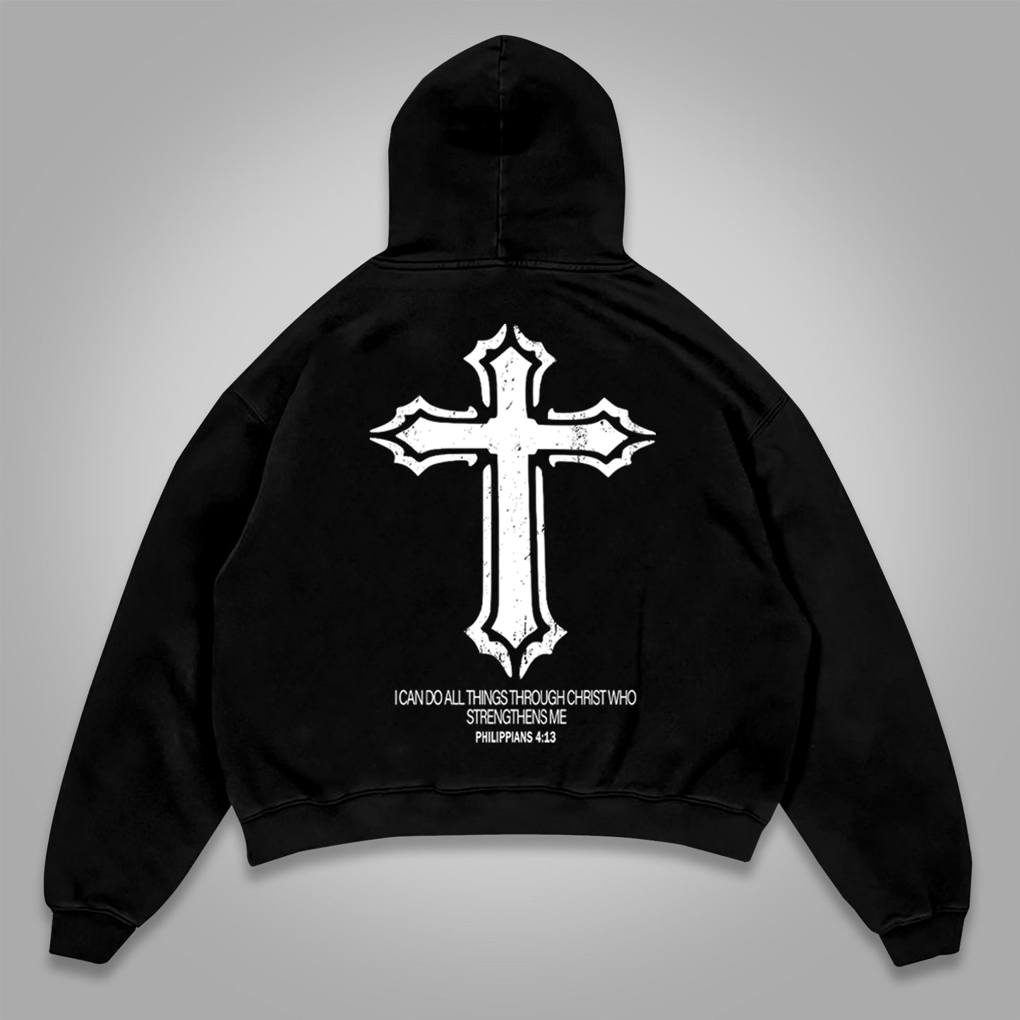 Philippians 4 13 I Can Do All Things Through Christ Who Strengthens Me Graphic Print Hoodie