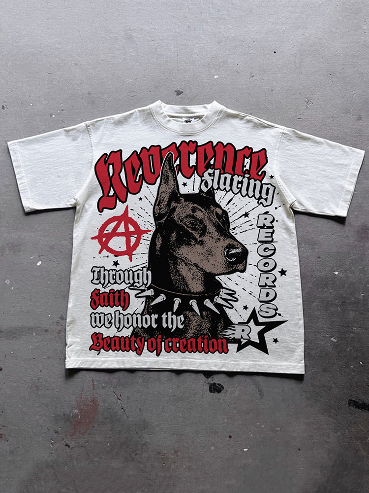 Doberman Retro Old Graphic Cotton T-Shirt