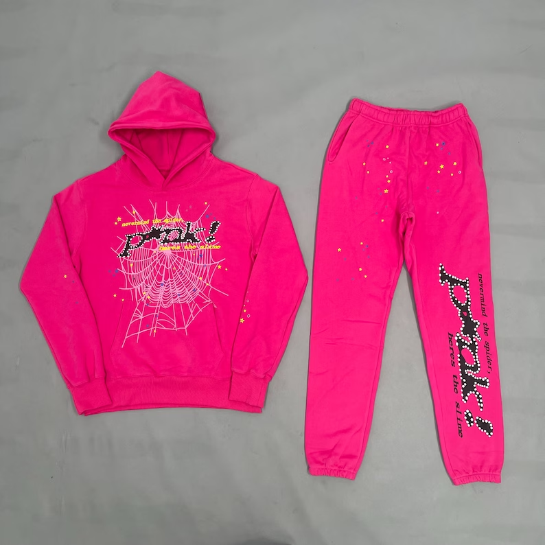 Vercoo Y2k Spider Web Graphic Punk Hoodie Tracksuit & Sweatpants