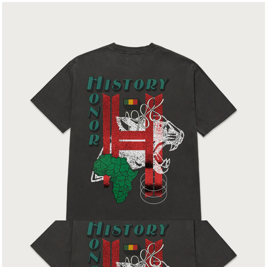 Vintage Honor History Graphics Printed Cotton T-Shirt