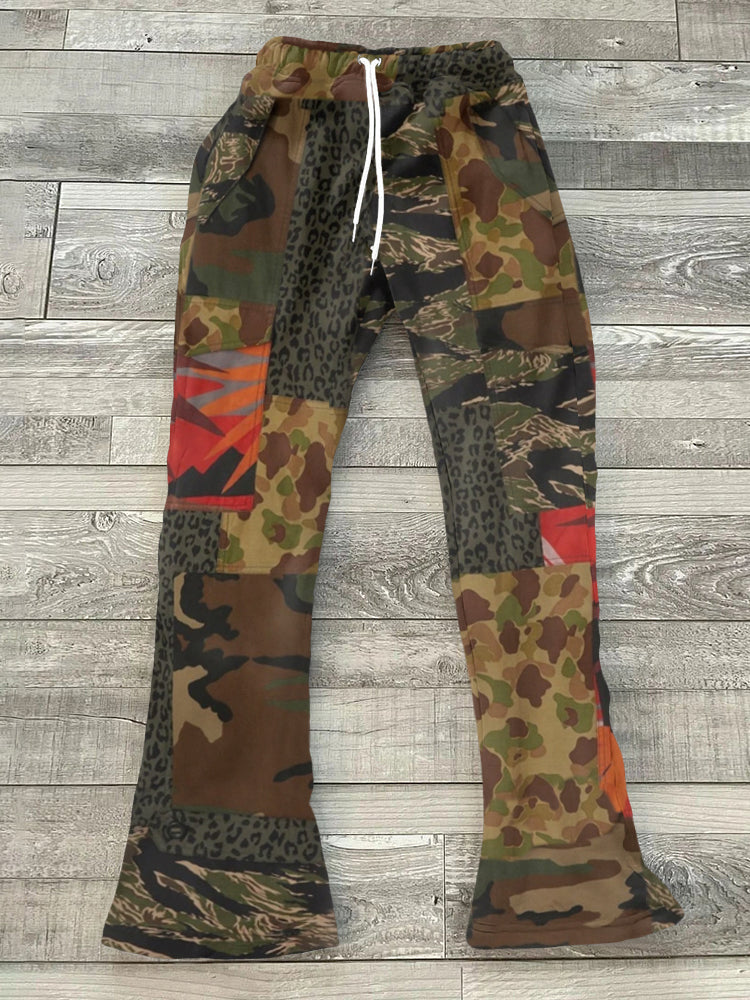 Patchwork Camouflage Print Street Casual Sweatpants