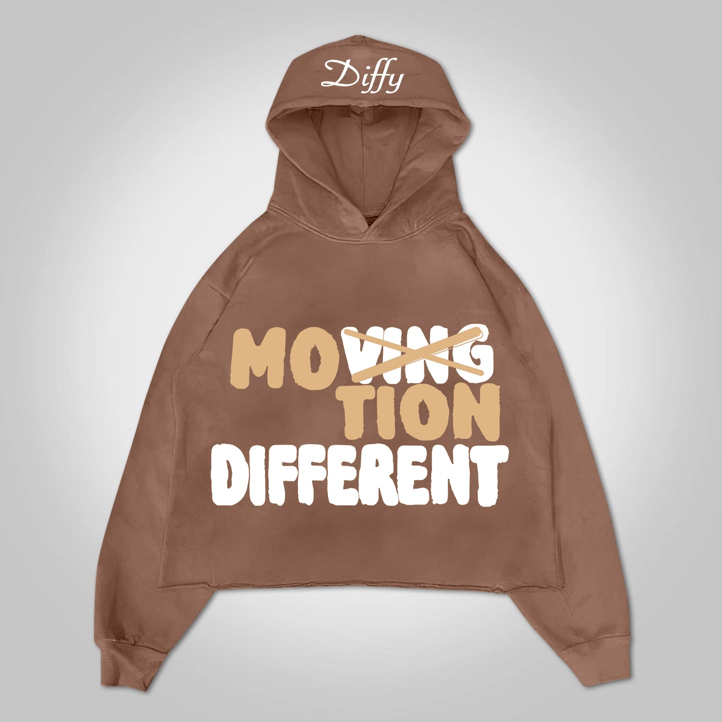 Vintage Motion Different Graphic Oversized Pullover Hoodie